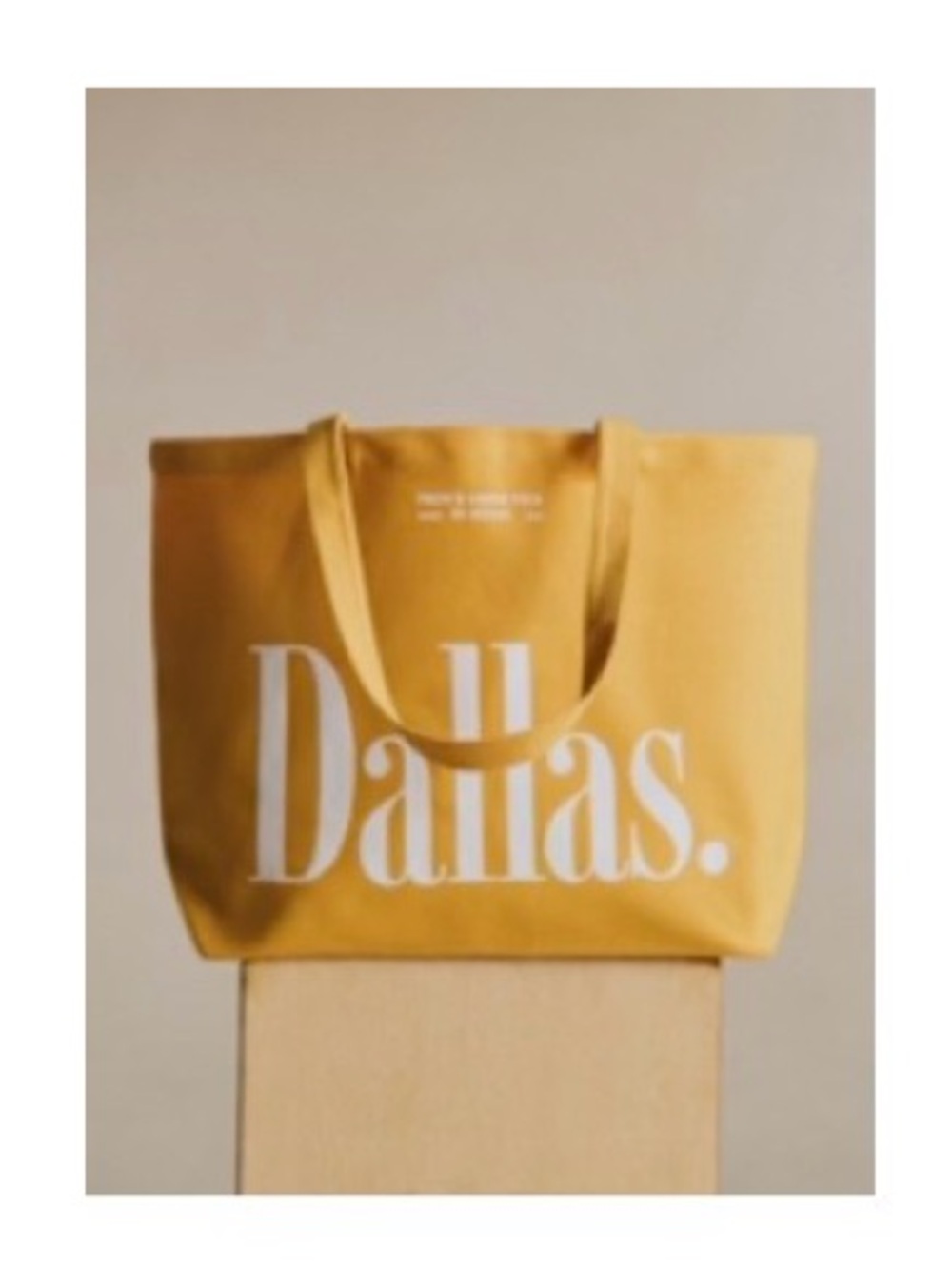 NWOT Sezane Dallas/Paris Yellow Canvas Tote Bag